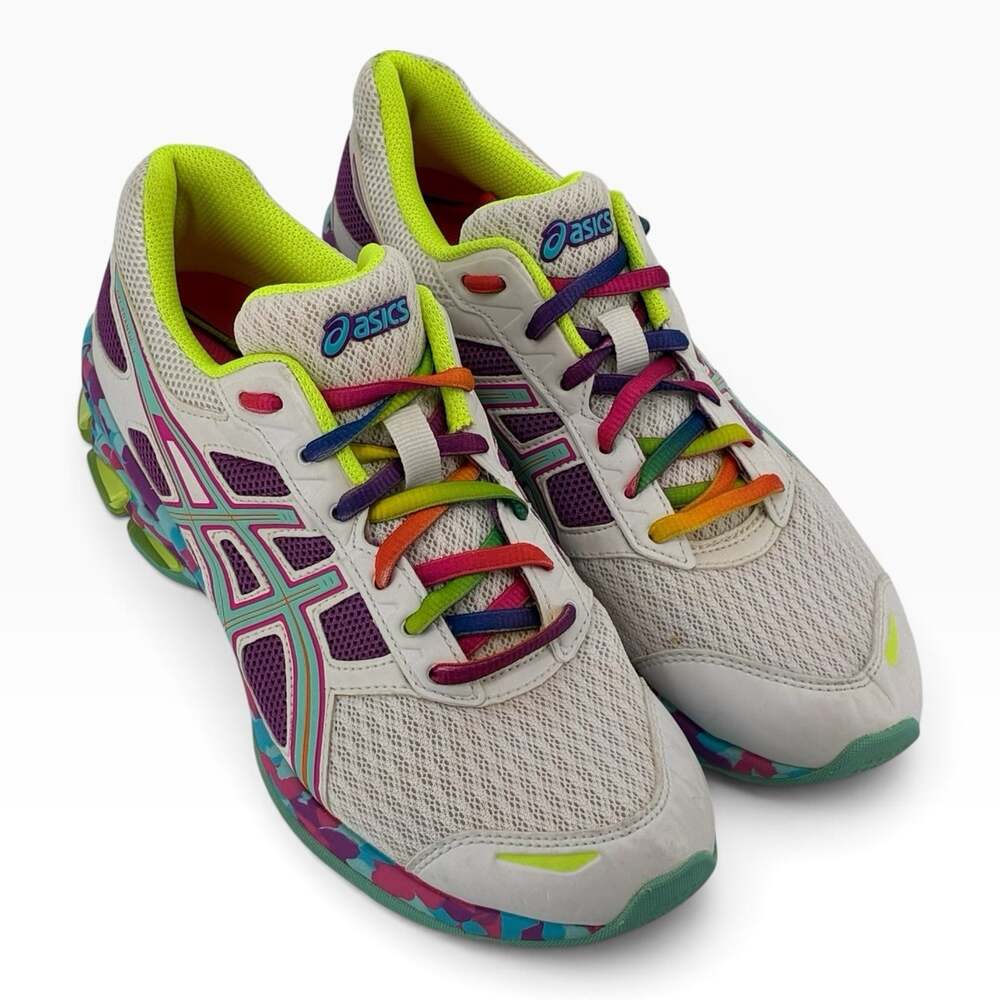 Asics Gel Frantic 7 T3A6Q Multicolor Neon Running Shoes Sz 8.5 (DD)